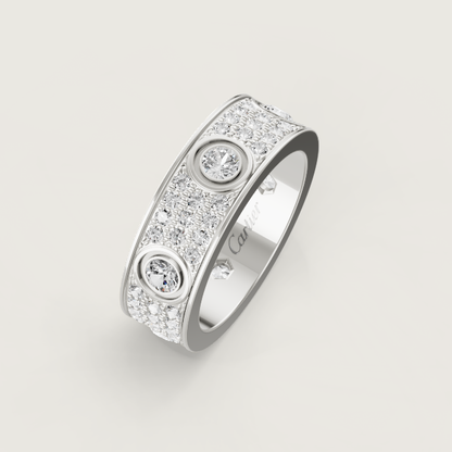 [Spark]LOVE RING 6.5MM Full Diamond, 6 Major Diamonds Silver