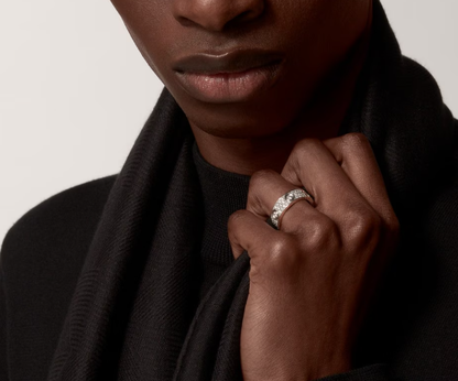 [Spark]LOVE RING 6.5MM Full Diamond, 6 Major Diamonds Silver