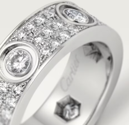 [Spark]LOVE RING 6.5MM Full Diamond, 6 Major Diamonds Silver