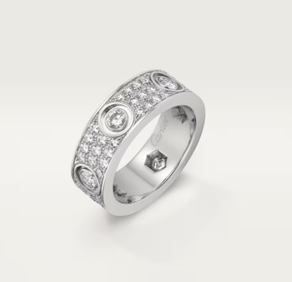 [Spark]LOVE RING 6.5MM Full Diamond, 6 Major Diamonds Silver