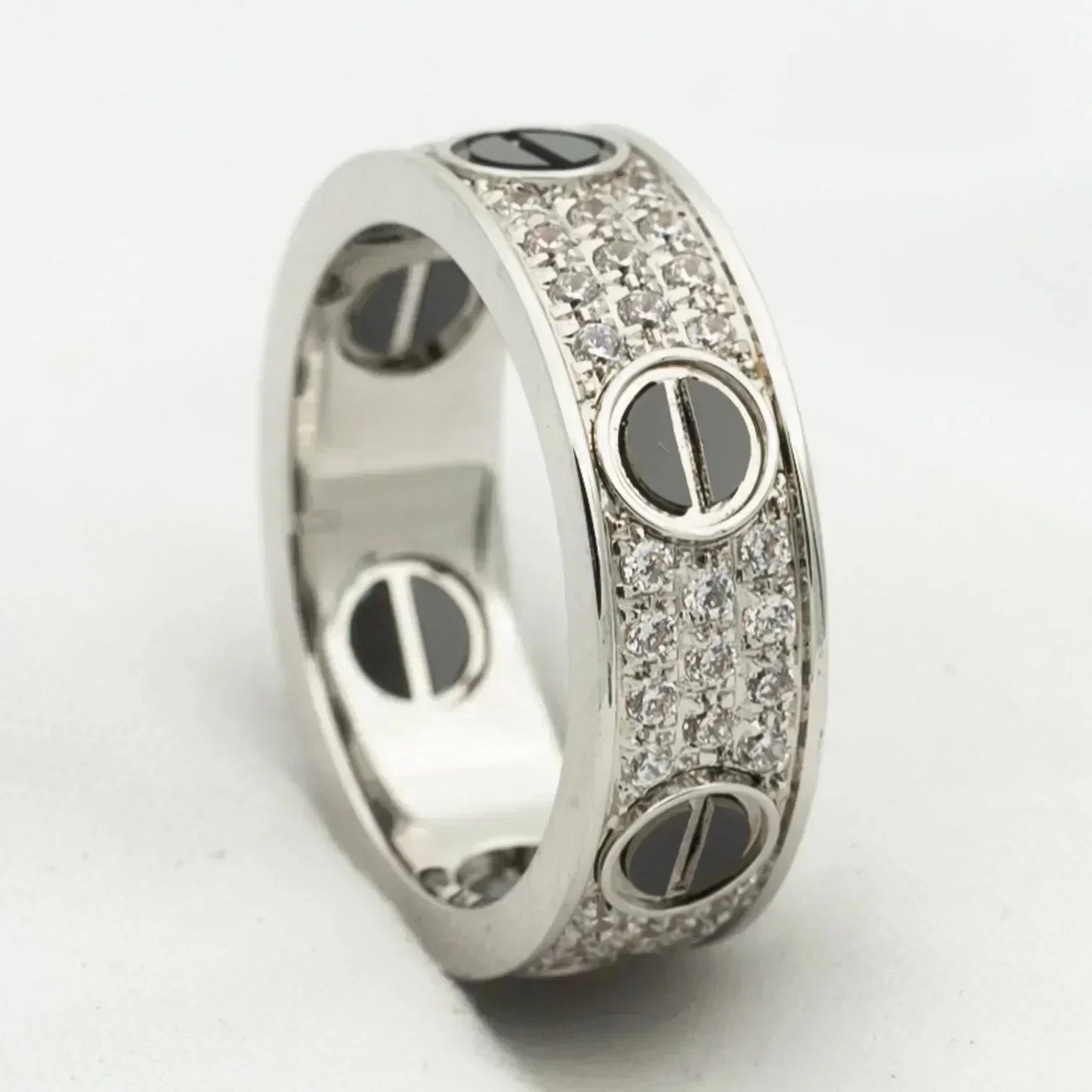 [Spark]LOVE RING 5.5MM DIAMONDS PAVED CERAMIC