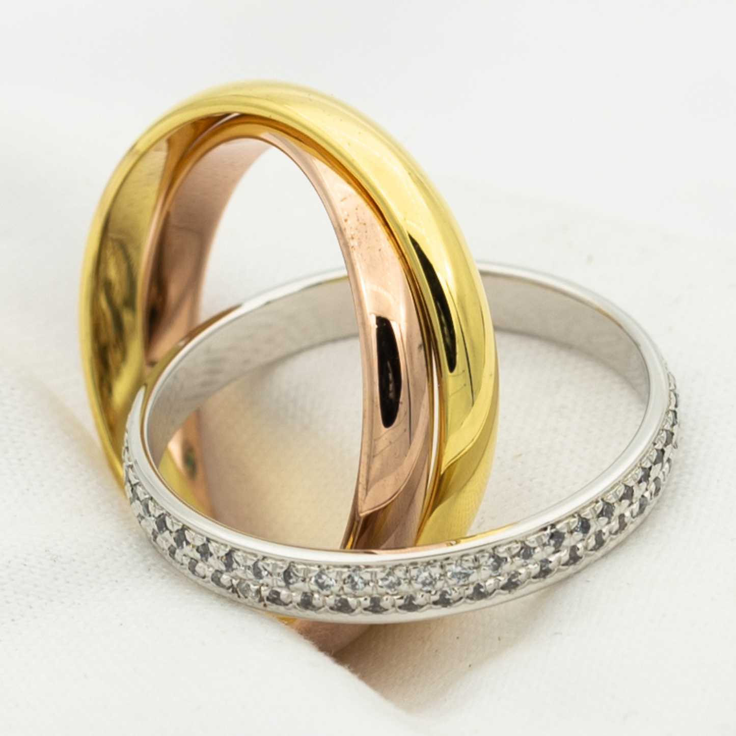 [Spark Jewelry]TRINITY RING GOLD PINK GOLD SILVER DIAMONDS