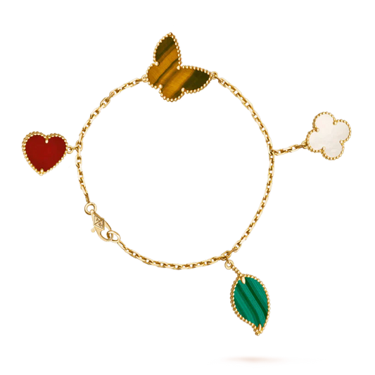 [Spark]LUCKY SPRING 5 MOTIF GOLD BRACELET
