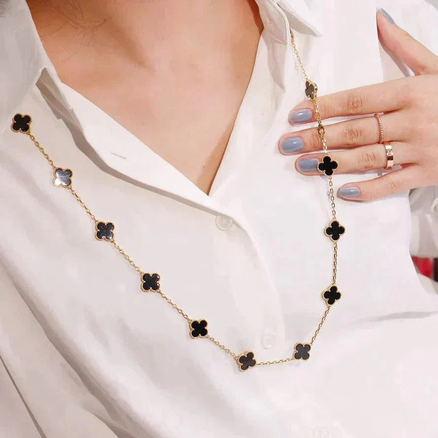 [Spark]CLOVER 20 MOTIFS ONYX NECKLACE