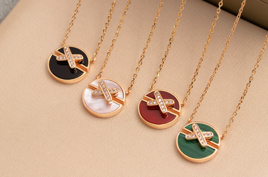[Spark]JEUX DE PINK GOLD DIAMOND NECKLACE