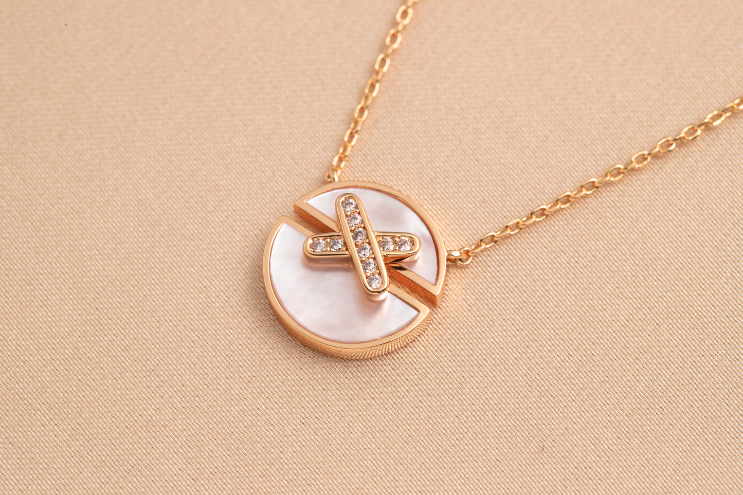 [Spark]JEUX DE PINK GOLD DIAMOND NECKLACE