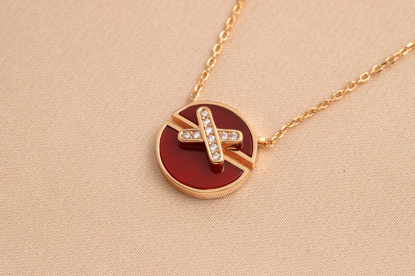 [Spark]JEUX DE PINK GOLD DIAMOND NECKLACE