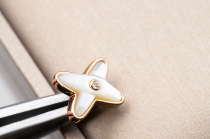 [Spark]JEUX DE WHITE MOP PINK GOLD DIAMOND EARRINGS