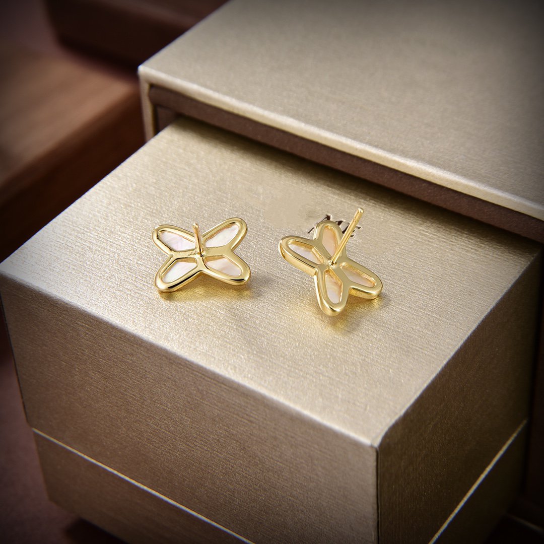 [Spark]JEUX DE WHITE MOP GOLD DIAMOND EARRINGS