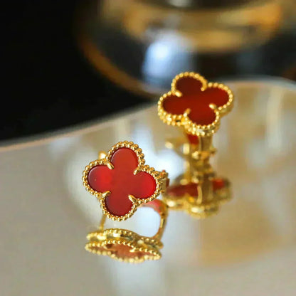 [Spark]CLOVER MEDIUM 1 MOTIFS CARNELIAN  EARRINGS