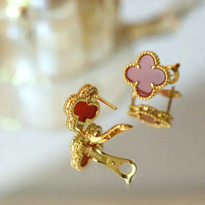 [Spark]CLOVER MEDIUM 1 MOTIFS CARNELIAN  EARRINGS