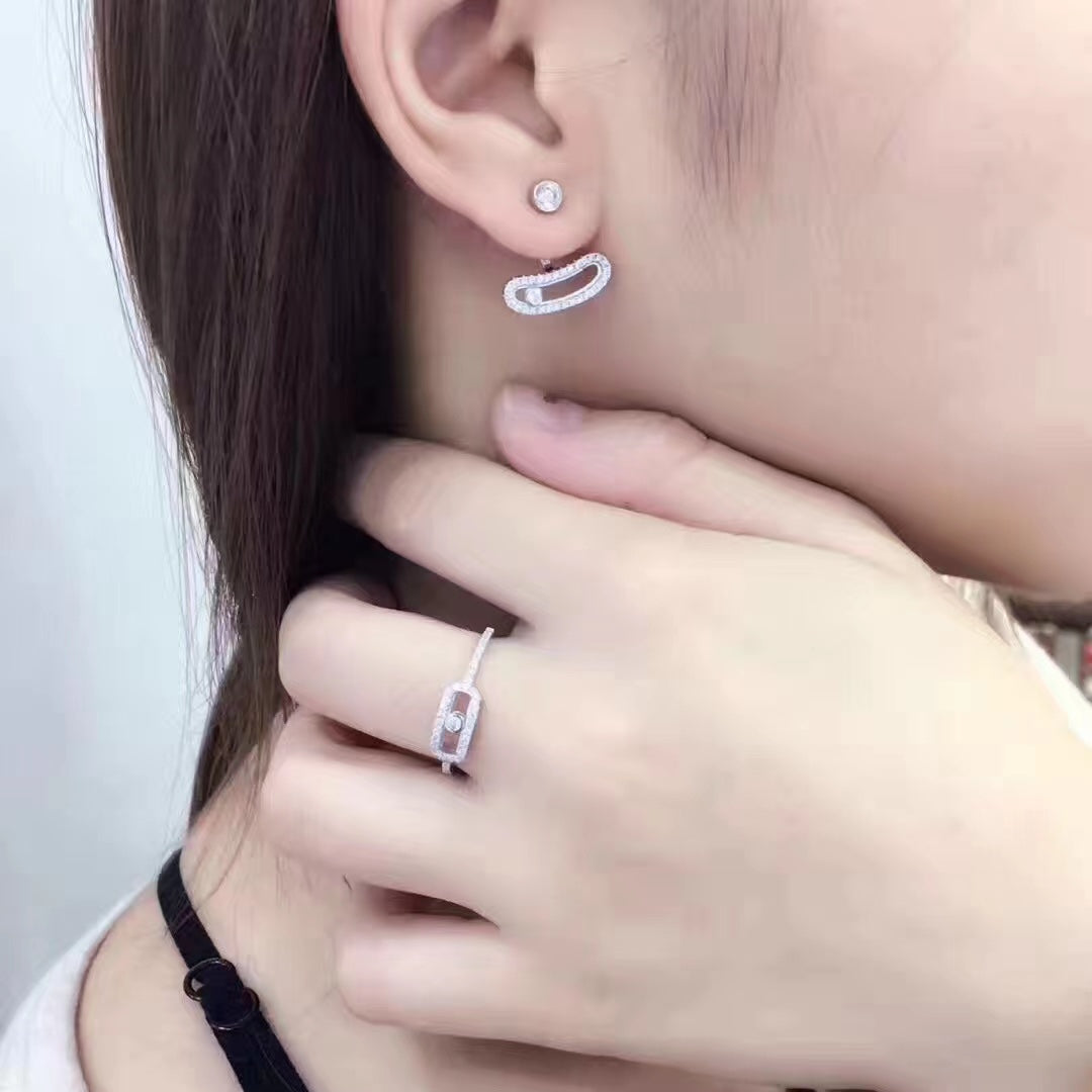 [Spark]MOVE UNO SILVER DIAMOND EARRINGS