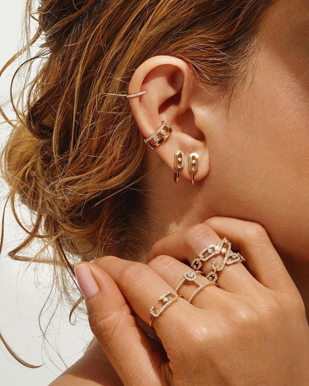 [Spark]CREOLES MOVE UNO MINI 1 DIAMOND EARRINGS