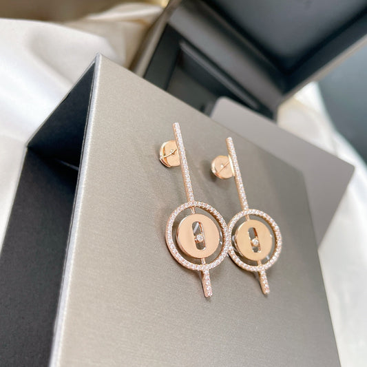 [Spark]Demo MOVE ARROW PINK GOLD DIAMOND EARRINGS