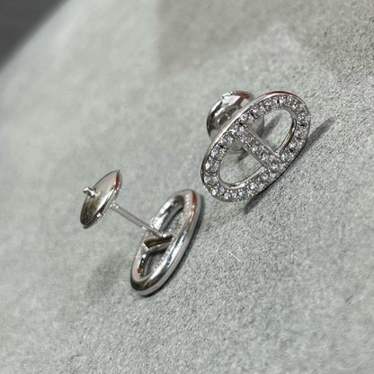 [Spark]HM FULL DIAMOND PIG NOSE STUD EARRINGS