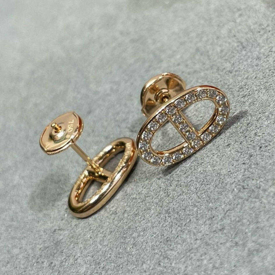 [Spark]HM FULL DIAMOND PIG NOSE STUD EARRINGS