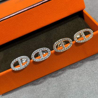[Spark]HM FULL DIAMOND PIG NOSE STUD EARRINGS