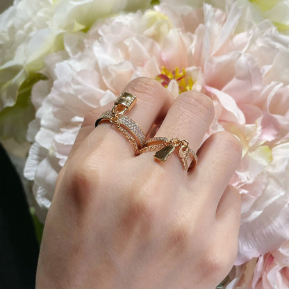 [Spark]HM KELLY CLOCHETTE DOUBLE RING IN  WITH DIAMONDS