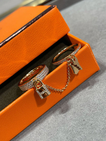 [Spark]HM KELLY CLOCHETTE DOUBLE RING IN  WITH DIAMONDS