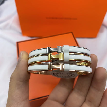 [Spark]CLASSIC HM CLIC WHITE 8MM ENAMEL BRACELET