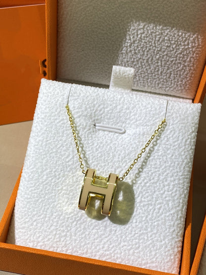[Spark]HM CLIC YELLOW ENAMEL GOLD NECKLACE