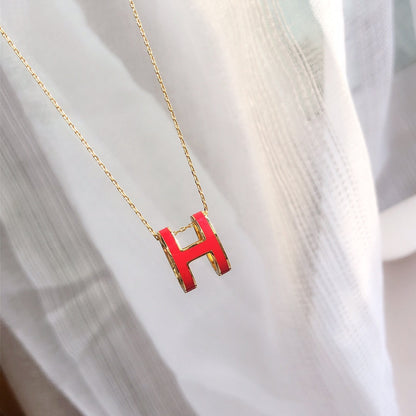 [Spark]HM CLIC RED ENAMEL GOLD NECKLACE