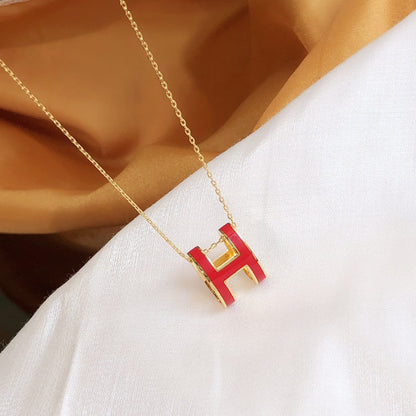 [Spark]HM CLIC RED ENAMEL GOLD NECKLACE