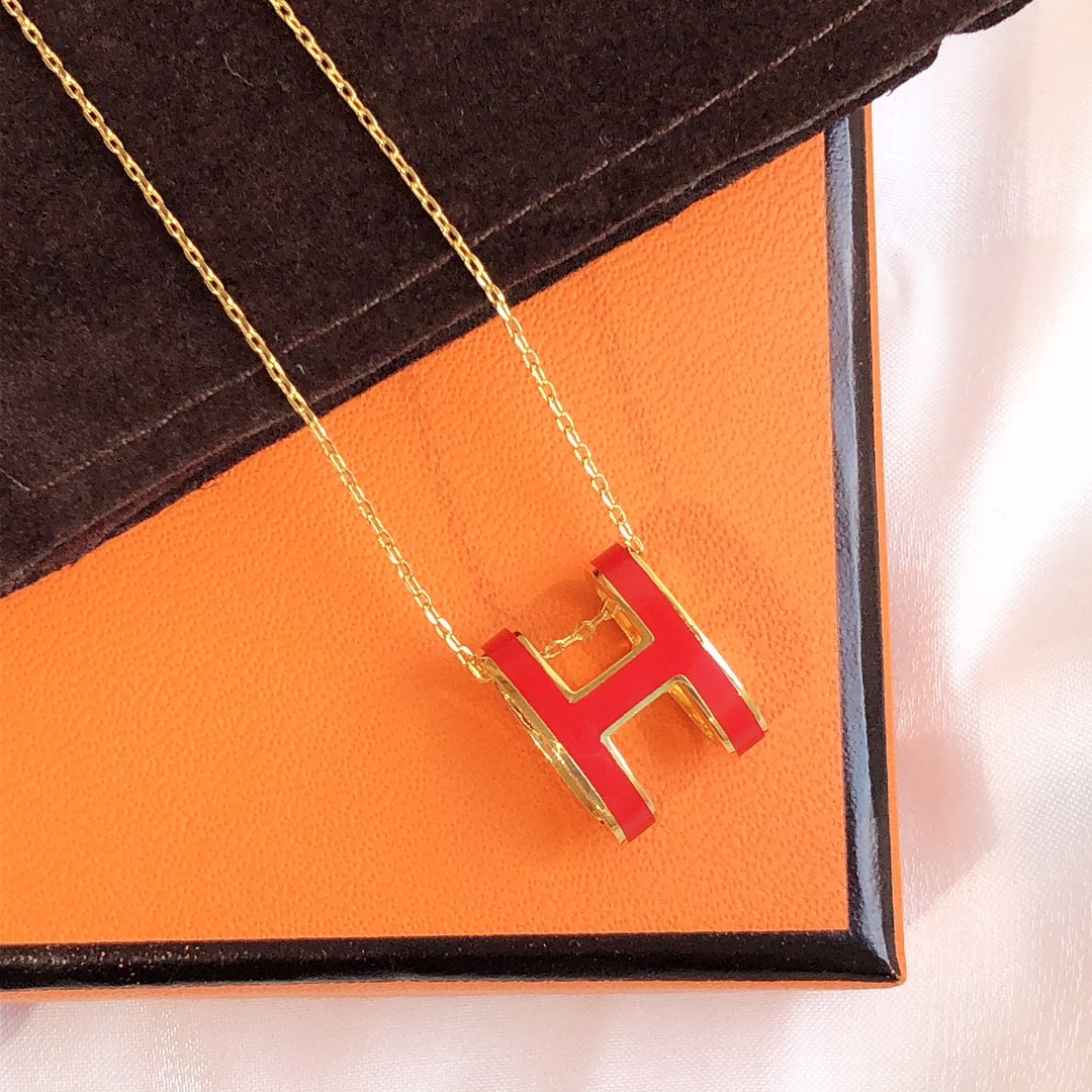 [Spark]HM CLIC RED ENAMEL GOLD NECKLACE