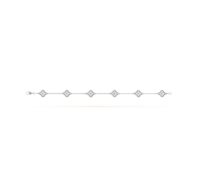 [Spark]CLOVER 6 MOTIF SILVER DIAMOND BRACELET