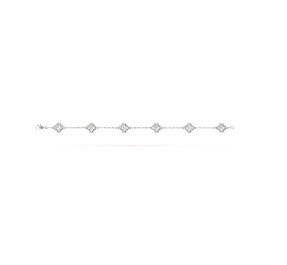[Spark]CLOVER 6 MOTIF SILVER DIAMOND BRACELET