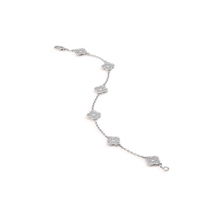 [Spark]CLOVER 6 MOTIF SILVER DIAMOND BRACELET