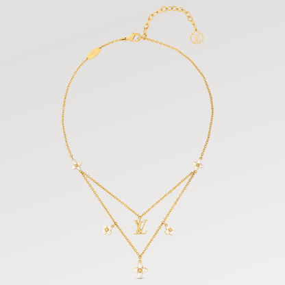 [Spark]FLOWERGRAM GOLD MOP DOUBLE ROW NECKLACE