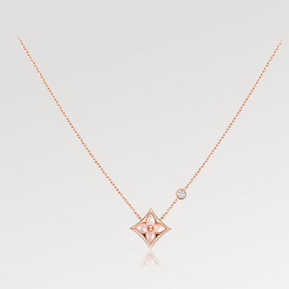 [Spark]STAR PINK MOP 1 DIAMOND PINK GOLD NECKLACE