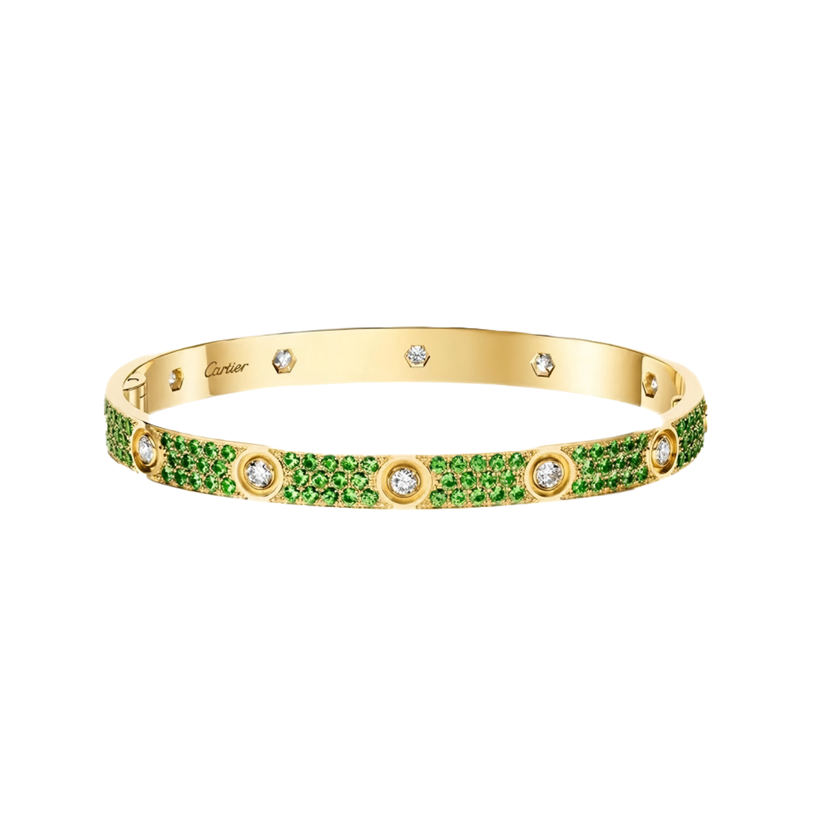 [Spark]2026 PAVE GEMSTONE LOVE BRACELET 6.1MM 10 DIAMONDS