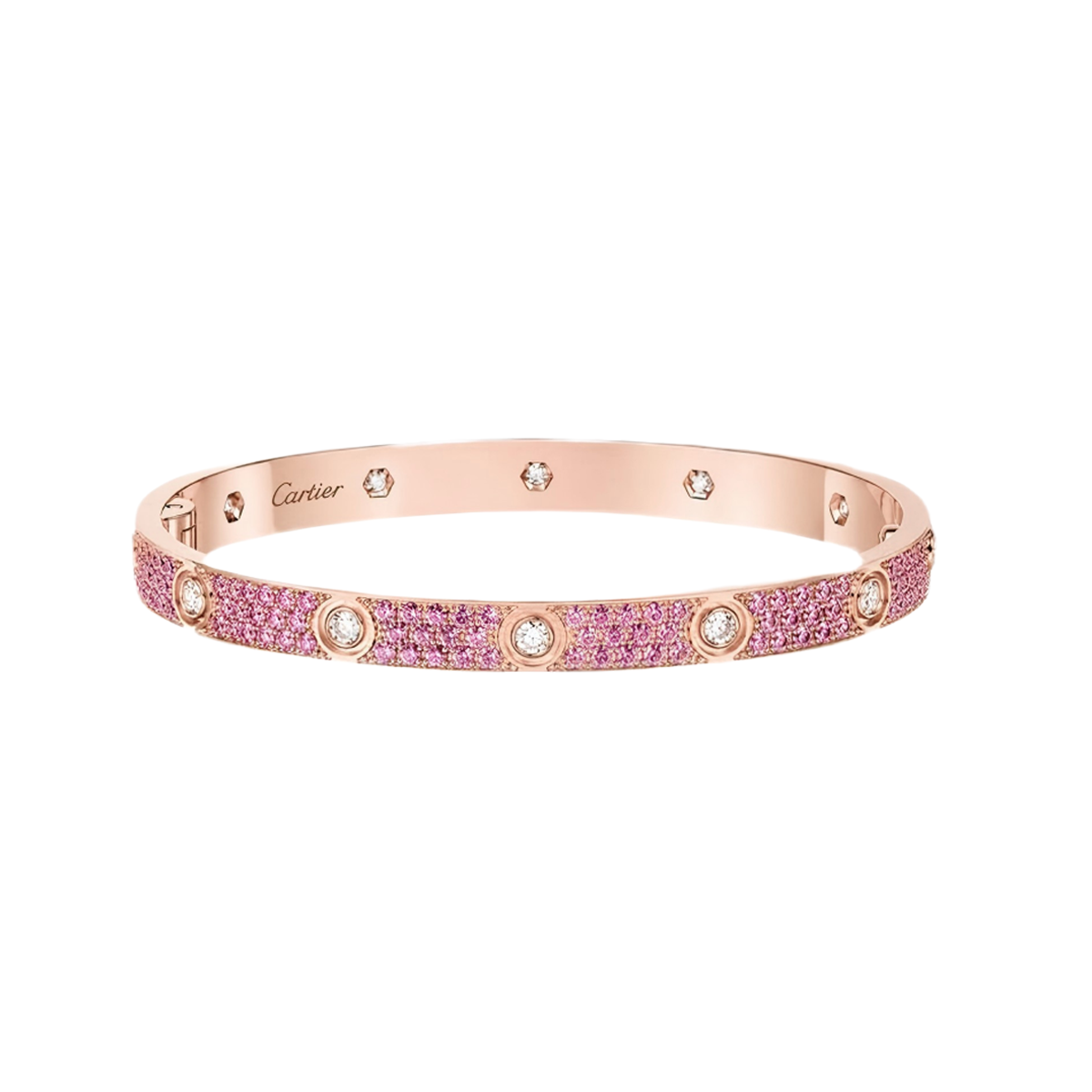 [Spark]2026 PAVE GEMSTONE LOVE BRACELET 6.1MM 10 DIAMONDS