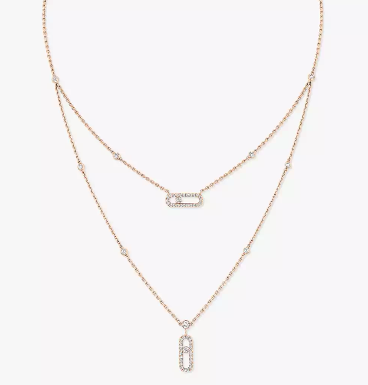 [Spark]MS Double-Circle Full-Diamond Necklace
