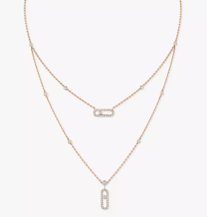 [Spark]MS Double-Circle Full-Diamond Necklace