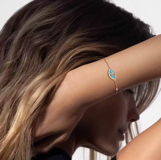[Spark]M LUCKY EYE TURQUOISE Spark GOLD BRACELET