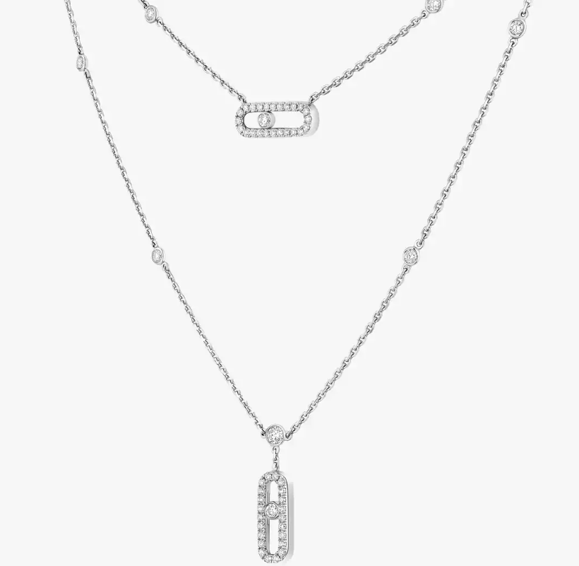 [Spark]MS Double-Circle Full-Diamond Necklace