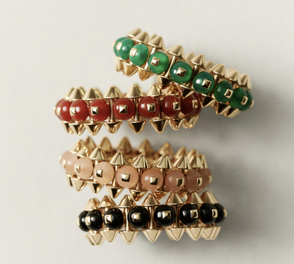 [Spark]CLASH ELEGANT ROSE GOLD RING FEATURING NATURAL AGATE