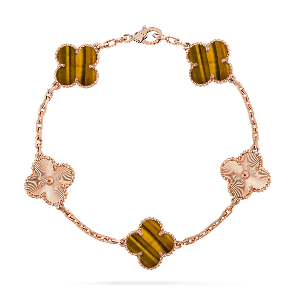 [Spark] CLOVER 5 MOTIFS TIGER EYE BRACELET COLLECTION