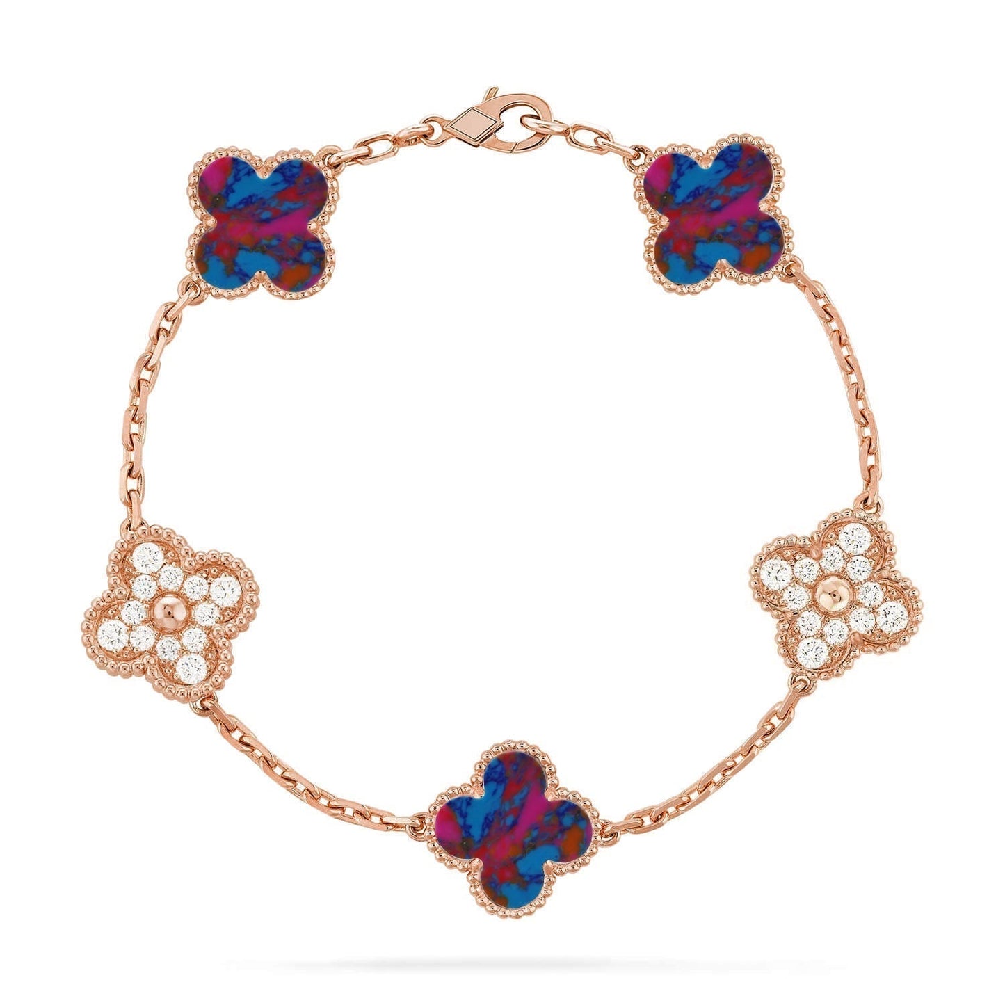 [Spark]CLOVER 5 MOTIF COLOR GEMSTONES BRACELET COLLECTION