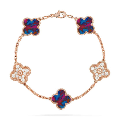 [Spark]CLOVER 5 MOTIF COLOR GEMSTONES BRACELET COLLECTION