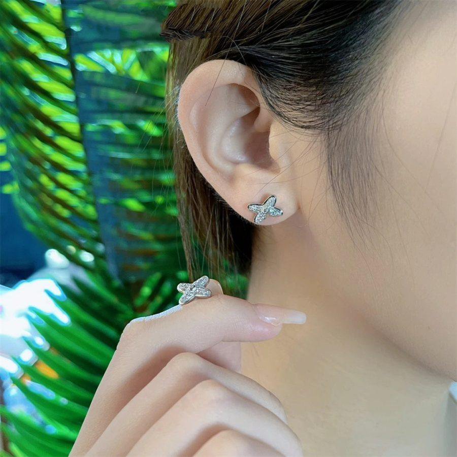 [Spark]JEUX DE SILVER DIAMOND EARRINGS