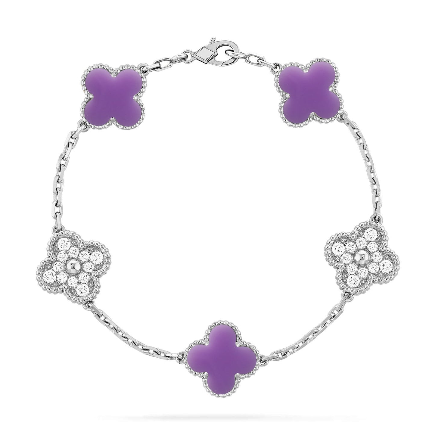 [Spark]CLOVER 5 MOTIF LIGHT PURPLE BRACELET COLLECTION