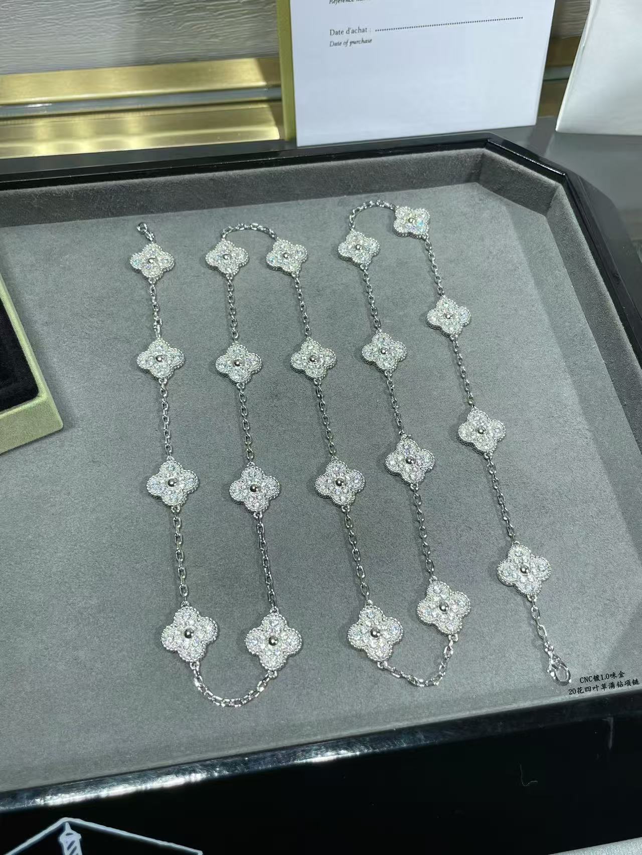 [Spark]CLOVER 20 MOTIFS FULL-DIAMOND NECKLACE