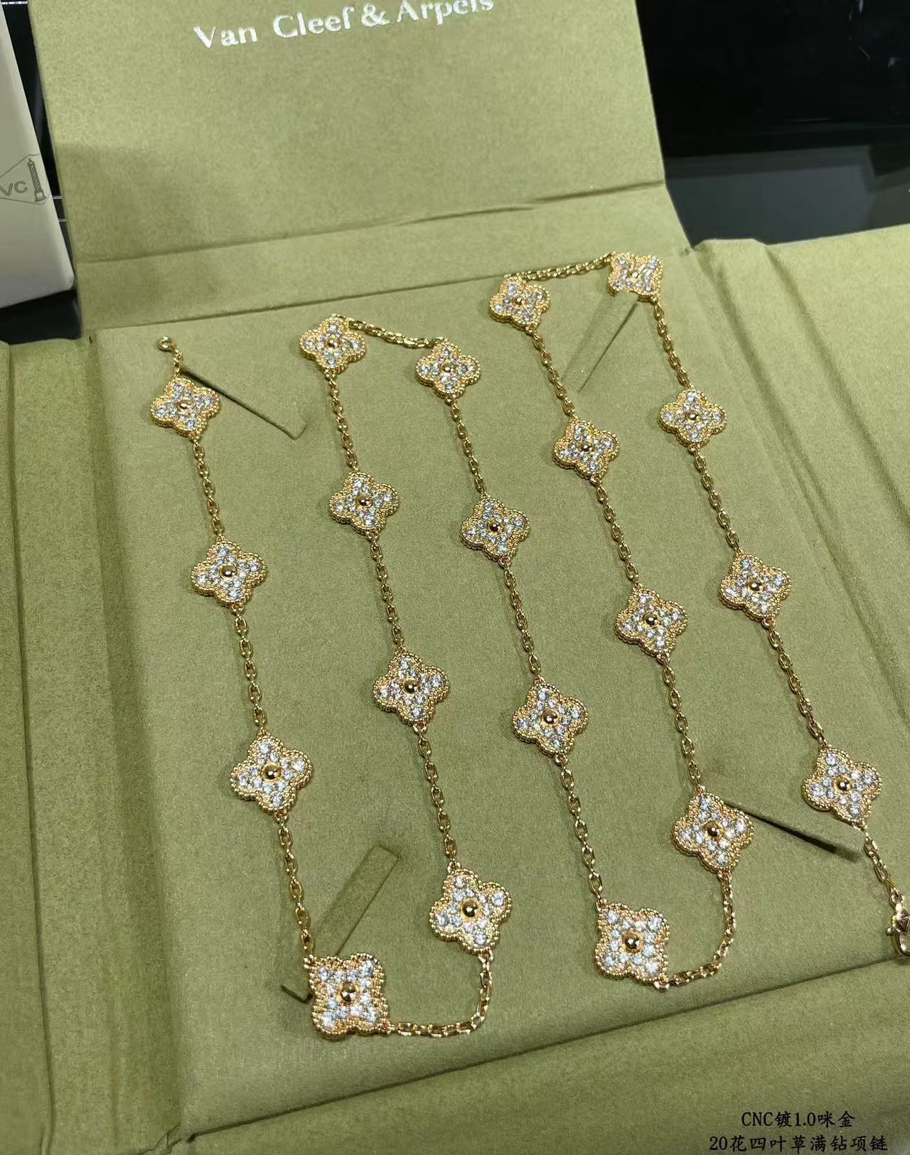 [Spark]CLOVER 20 MOTIFS FULL-DIAMOND NECKLACE