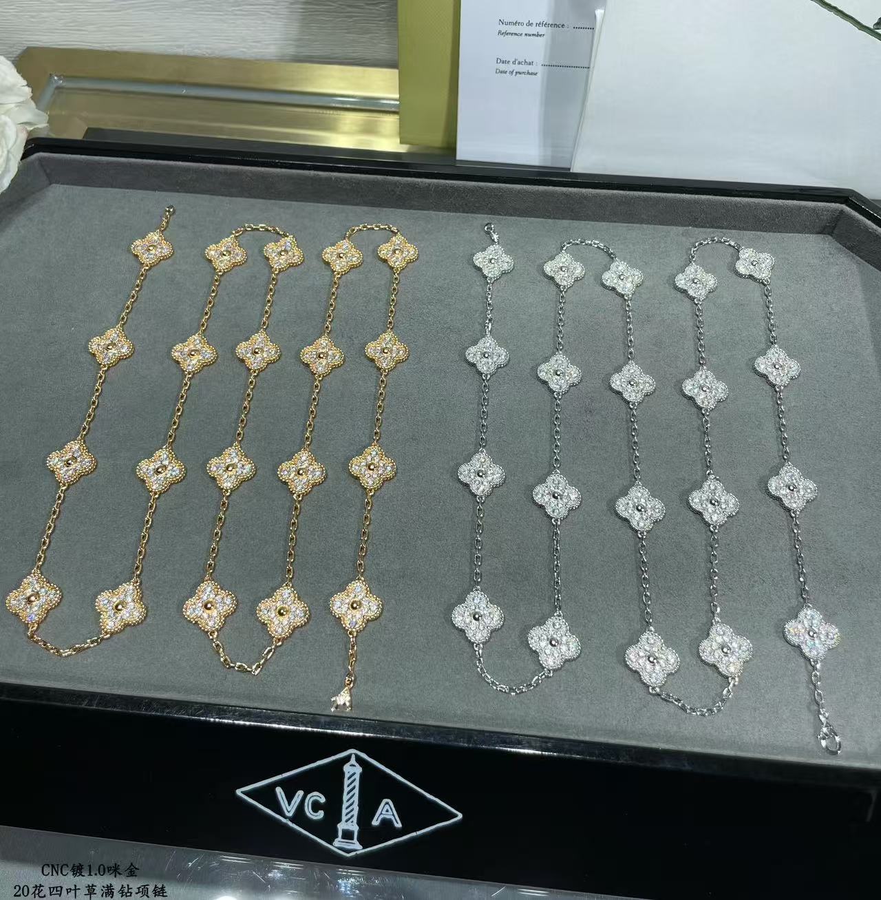 [Spark]CLOVER 20 MOTIFS FULL-DIAMOND NECKLACE