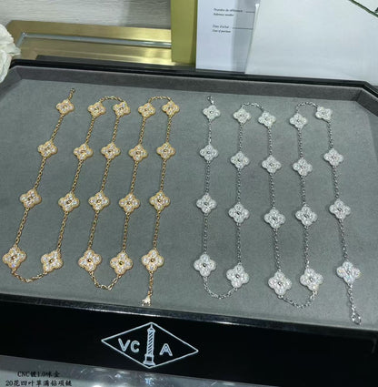 [Spark]CLOVER 20 MOTIFS FULL-DIAMOND NECKLACE