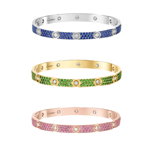 [Spark]2026 PAVE GEMSTONE LOVE BRACELET 6.1MM 10 DIAMONDS
